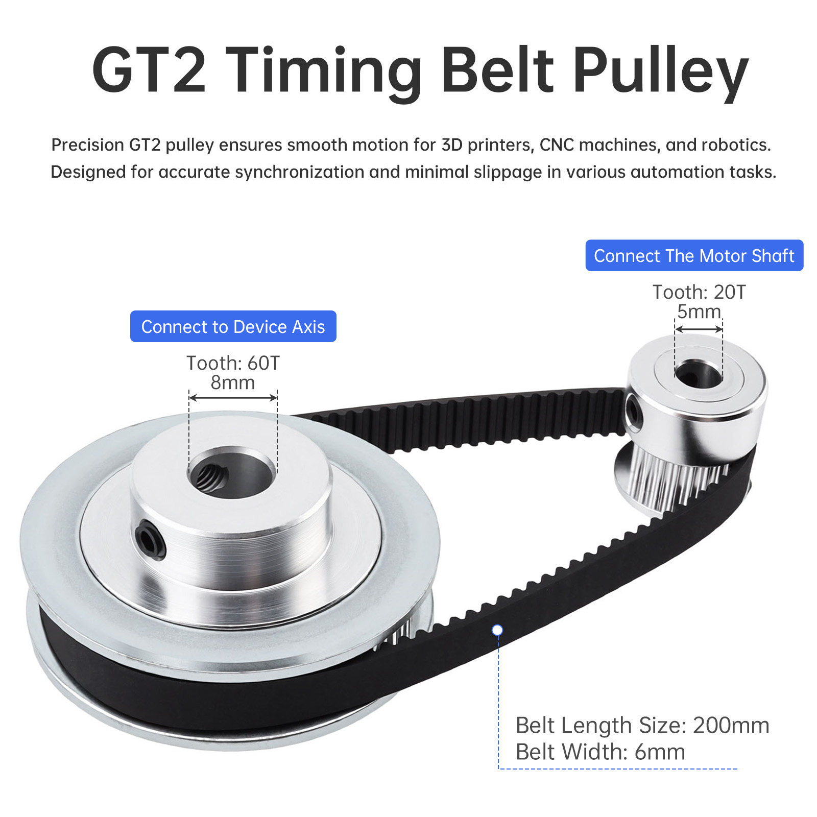 Gt2 Pulley - Комплект электродвигателя постоянного тока 12В-24В 775,
