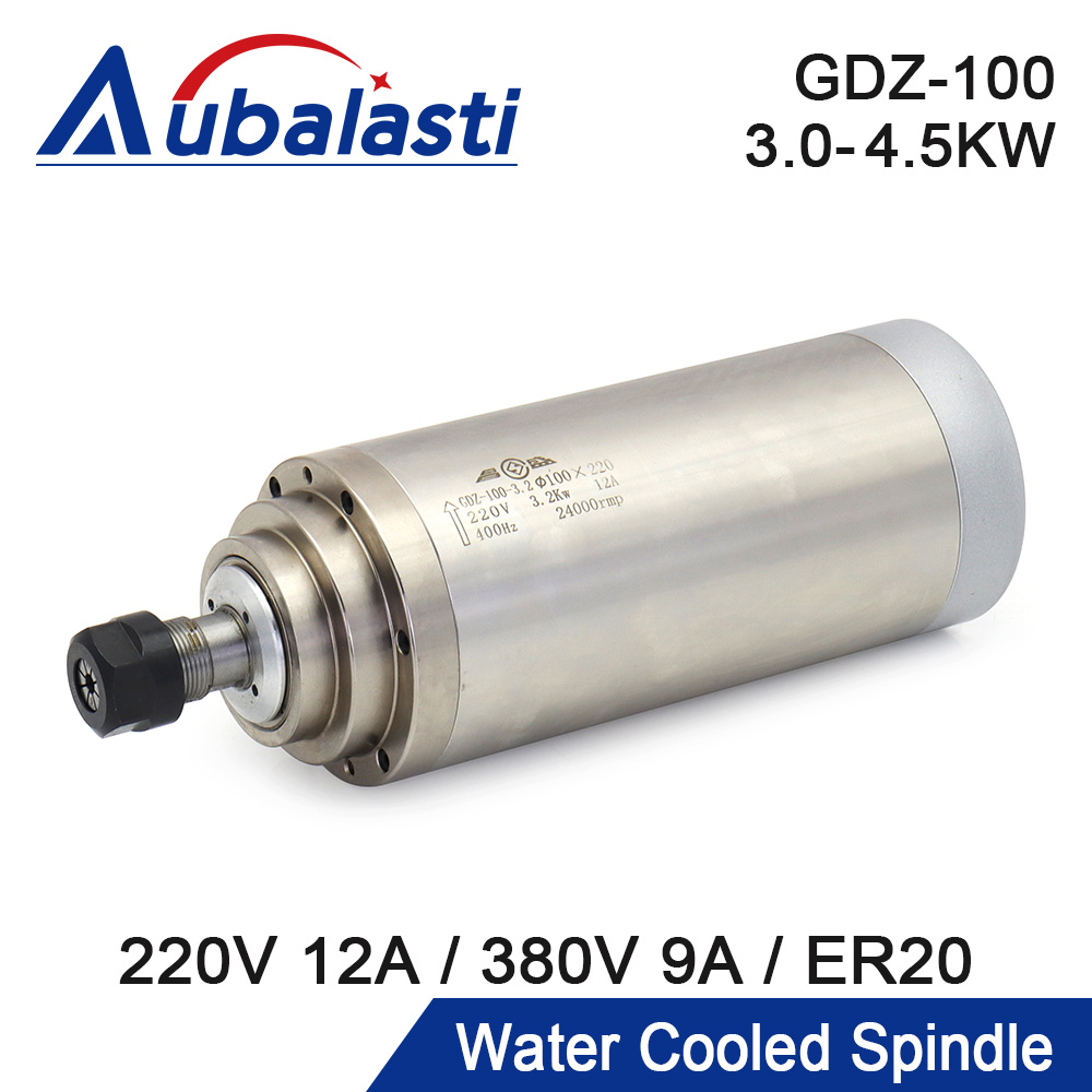 Water Cooled Spindle - Водоохлаждаемый шпиндель Aubalasti 220В/380В, 3.2кВт/3.7кВт/4.5кВт, ER20,