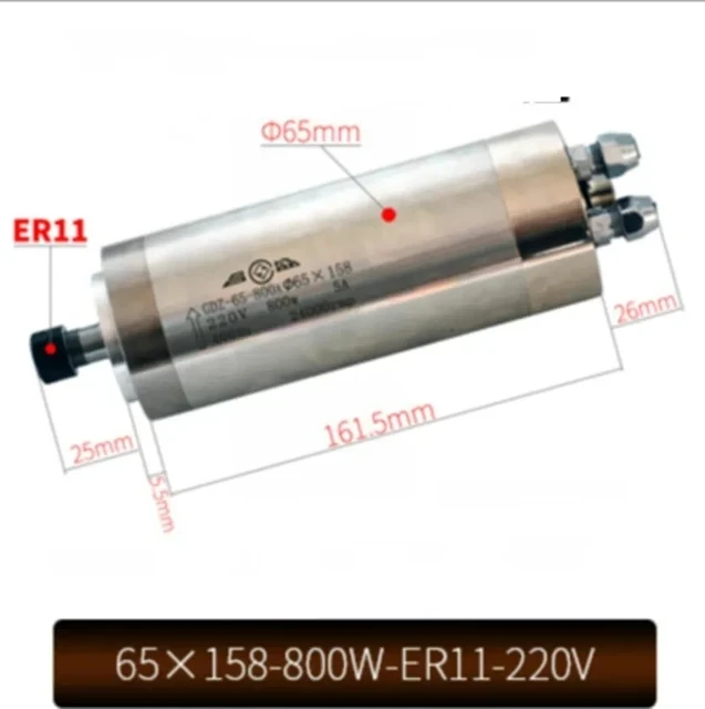 65X158-800W-ER11-220V двигател – обзор и цена Water Cooled Spindle