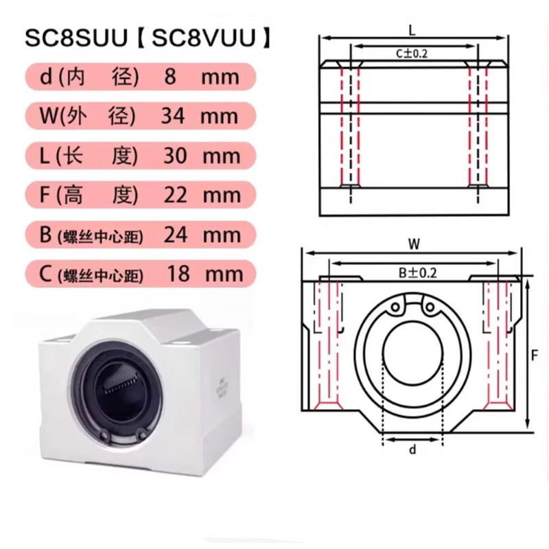 1 шт. SCS6UU SCS8UU SCS10UU SC – обзор и цена Linear Rod 8Mm